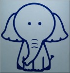 elephant Cartoon Elephant - Wall Art vinyl Sticker