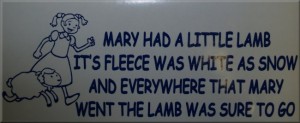 Mary Had A Little Lamb Sticker - Decalarama, Peterborough, UK