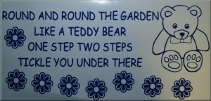 Round The Garden Teddy Bear Nursery Rhyme Sticker - Decalarama, Peterborough, UK